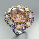Vintage 18 ct Natural Ghost Quartz Ring 925 Sterling Silver Size 8.75 /R458797