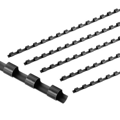 100Pcs 6mm (1/4'') Plastic Binding Combs 20 Sheet Capacity 21 Rings, Black