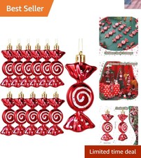 12 Pcs Christmas Candy Ornaments for Tree Decoration Hanging Glitter Candy Ca...