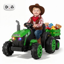 24V Ride On Tractor for Kids with LED Lights Music USB Parent Remote