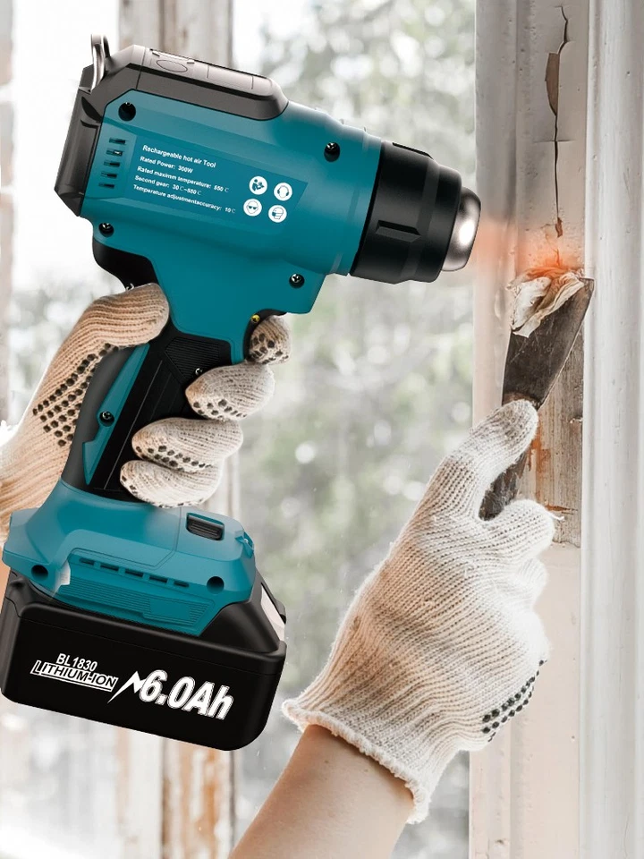 For Makita 18V Battery Cordless Handheld Heat Gun Hot Air Gun + 4 Nozzles 2200W - Image 2 of 4