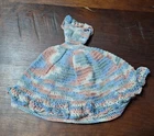 Vintage Handmade Crocheted Multi Color Dress, Barbie Size