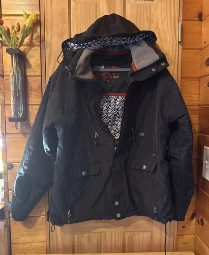 Men's Liquid Venture Black Snowboard Ski Coat Series Waterproof Fleece Lined L - product listing photo