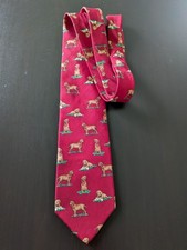 Vintage Alynn Neckwear Tie 58" Chocolate Labrador Dog All Over Silk USA Made