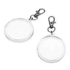 Plastic Coin Holder Keychain, 2Pcs Coin Case with Key Ring Buckle, Dark Silver