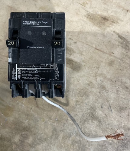 Siemens QSA2020SPD 20A 2 Pole 120/240V Plug-In Surge Protector Circuit Breaker