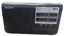 Vintage Sony ICF38 Portable AM/FM Radio Black Tested Works