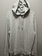 Faherty Men's XL Organic Cotton Sunwashed Slub Hoodie Hoody Sweatshirt Gray