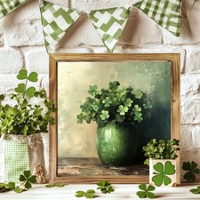 2D Vintage St. Patrick'S Day Shamrock Wall Decor Farmhouse Tabletop Decoration
