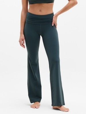 Athleta M Medium Transcend High Rise Fold Over Flare Legging Eden NWT!