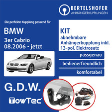 F�r BMW 3er Cabrio Typ E93 08.2006-jetzt AHK abn +13pol sp. E-Satz TOP
