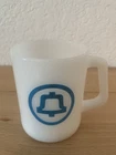 Vintage Fire King Anchor Hocking Bell Telephone Systems Milk Glass Mug