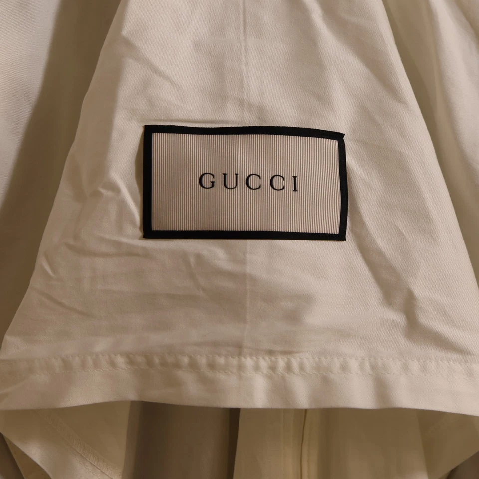 ЧИТАЙТЕ Gucci темно-синий без рукавов ворота платье красный белый темно-вискоза 524232 6 / M - Изображение 4 из 4