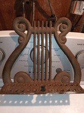 Vintage Cast Iron Lyre Harp Sheet Music Stand Top Only