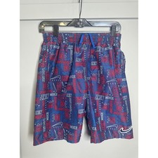 Nike Men's Swim Trunks Shorts Blue Red Just Do It Logo Print Elastic Waist XL