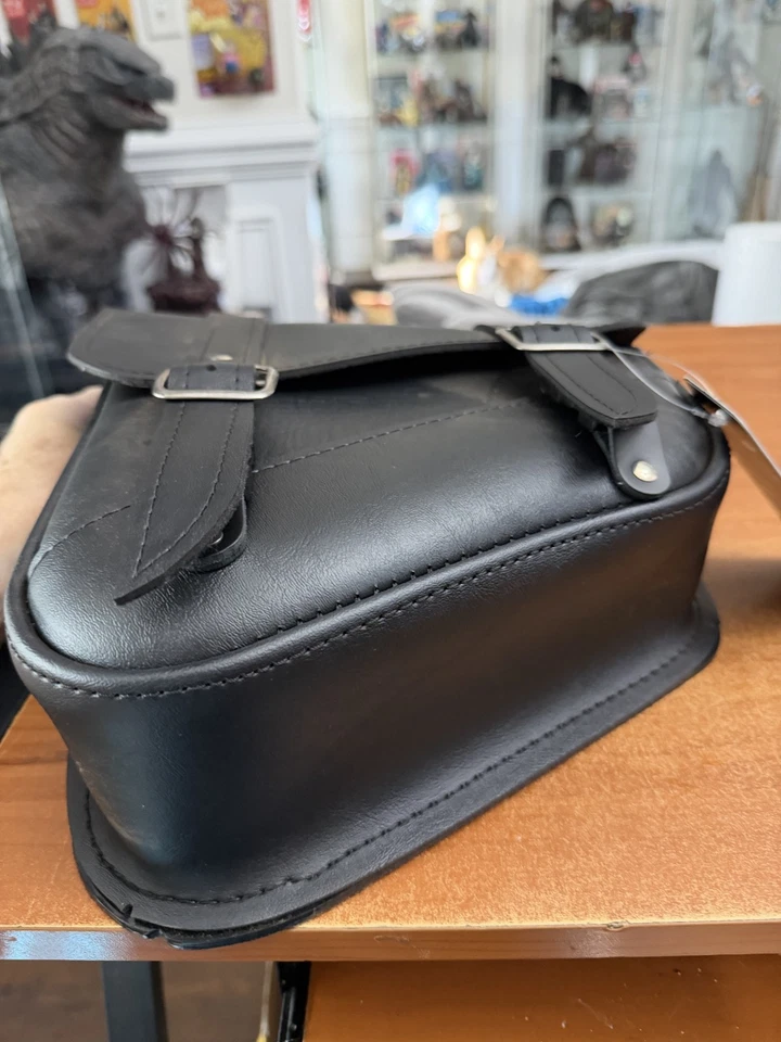 Willie Max Bolso basculante de cuero sintético negro 10.5"x11.5"x4.5" Nuevo Foto 4 de 4