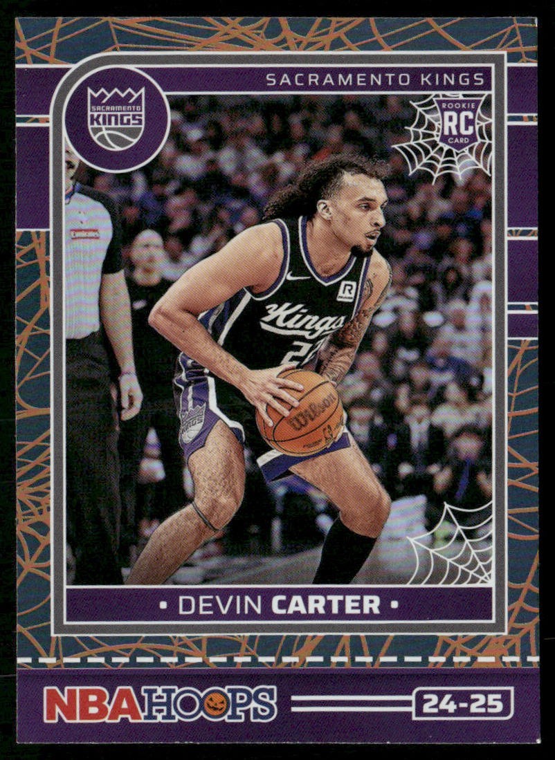 2024-25 Panini Haunted Hoops - Devin Carter #239 (RC) silver Spider webs