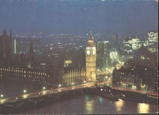 BIG BEN AND WESTMINSTER BRIDGE, London - Vintage POSTCARD