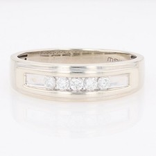 .28ctw Round Cut Diamond Channel-Set Wedding Band Ring 10k White Gold Size 11.5