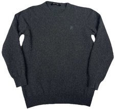 Roberto Cavalli Men's Wool Cashmere Blend Gray Crewneck Sweater Size S Logo