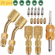 R410A Adapter Fits Mini Split System, 5/16" SAE Female to 1/4" SAE Male Flare