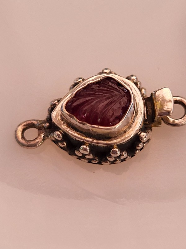 Sterling & Gemstone Bracelet Clasps – Jewelry Making Carved Amethyst