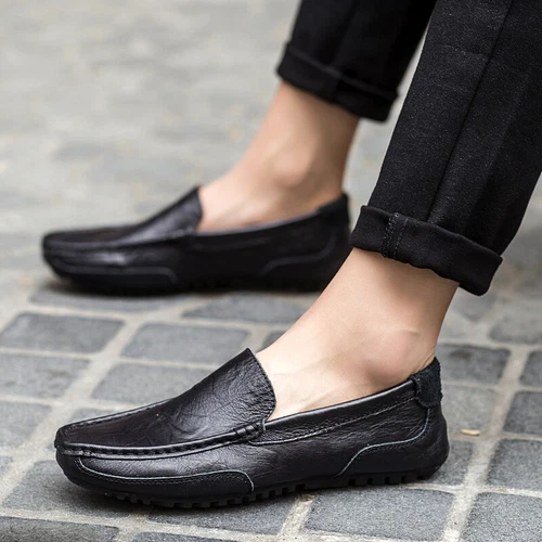 Herren Schuhe Leder Freizeit Autofahren Halbschuhe Schuhe Mokassins Sneaker Slipper - Bild 11 von 23