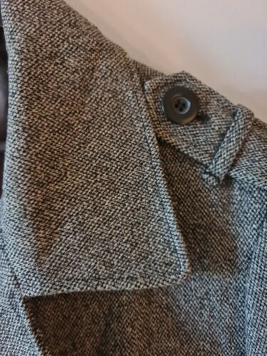 Men's Double Breasted Coat Italian Tweed Black White Size L Jasper Conran Mint - Picture 5 of 13