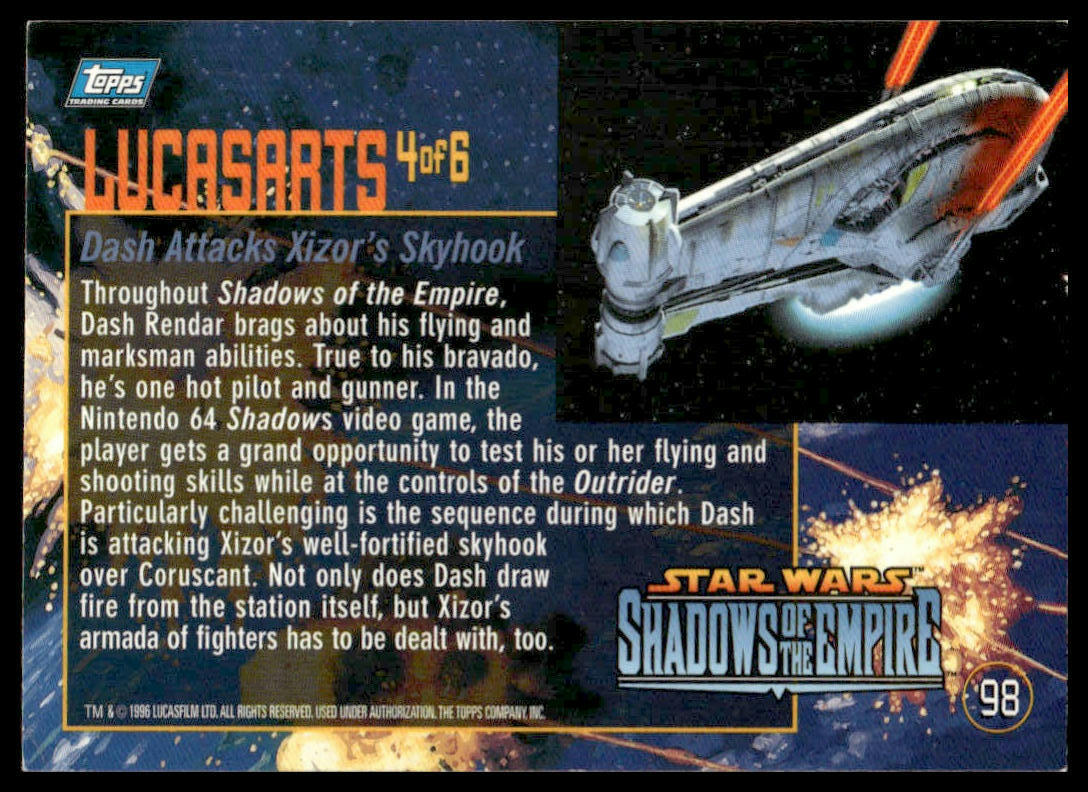 1996 Topps Star Wars Shadows of the Empire #98 Dash Attacks