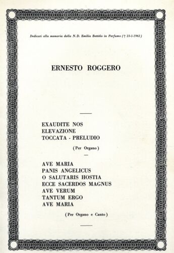 Ernesto Roggero = COMPOSIZIONI PER ORGANO E CANTO - Picture 1 of 1
