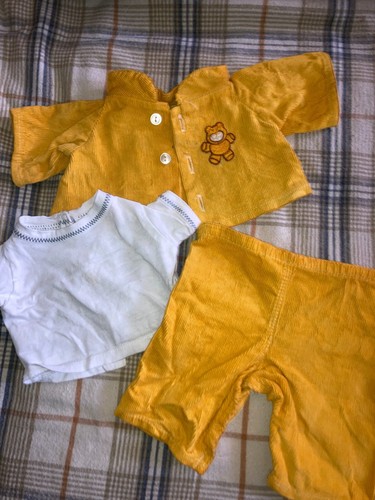 Vintage Cabbage Patch Kids/Doll Clothes - Mustard? Teddybear Snowsuit (170)