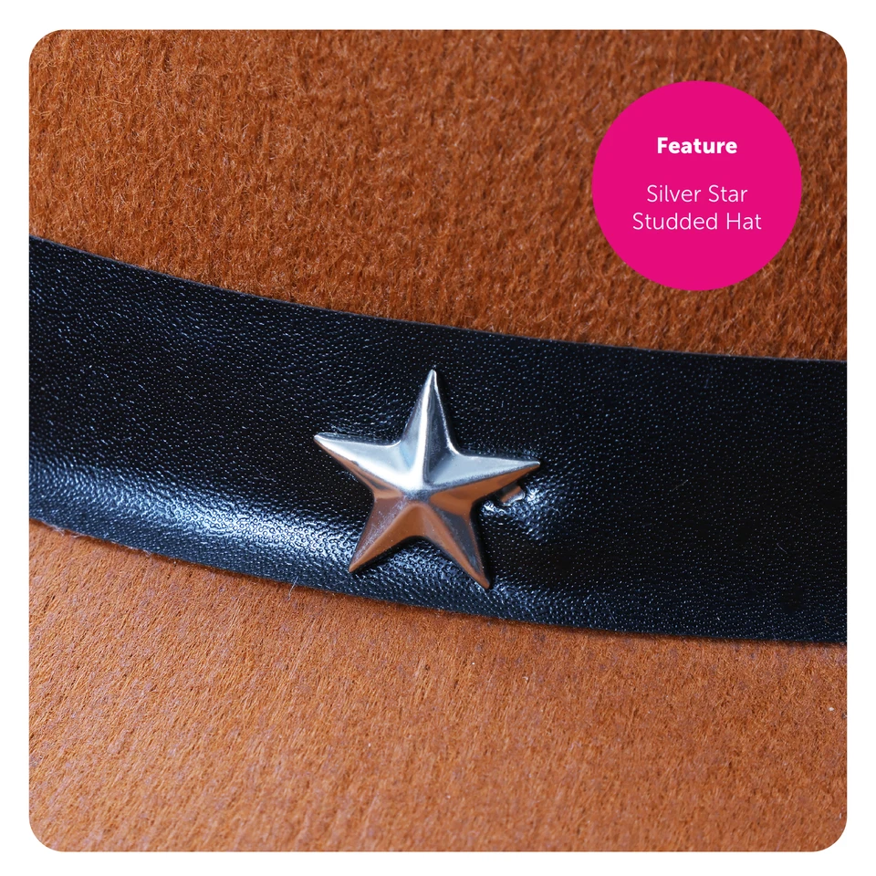 CHILD COWBOY FANCY DRESS COSTUME BROWN HAT BANDANA BADGE BOOK DAY WILD WEST - Image 3 of 4