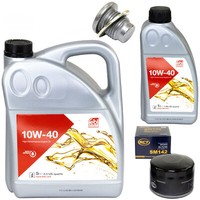 MotoröL Set 10W-40 6 Liter + ÖLfilter SM 142 + Schraube FüR Opel Renault Megane