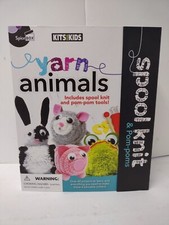 Spice Box Kits For Kids Yarn Animals Spool Knit Pom-Poms
