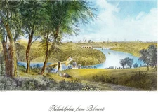 " Philadelphia from Belmont" 1874 by G. Perkins Reproduction 1974