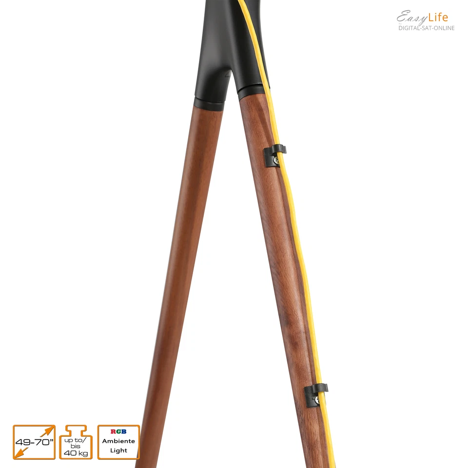 Design 4-Bein TV-Stativ Ambiente Beleuchtung - Halterung bis 70'' Zoll - 40 kg - Bild 4 von 4