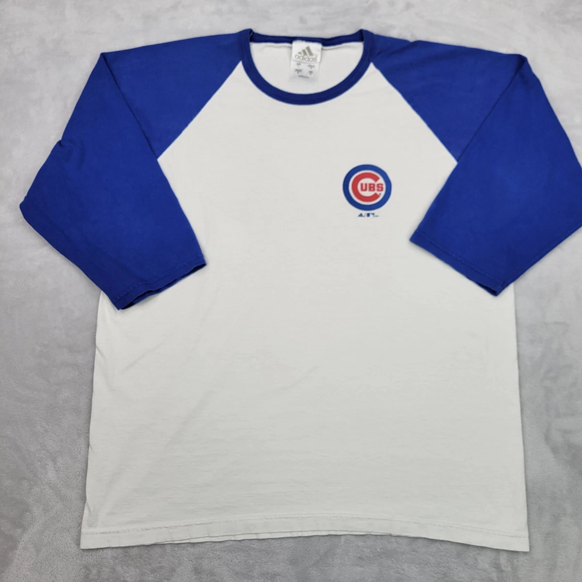 Chicago Cubs Shirt Men Large Blue White 34 Sleeve Jersey Vintage Crew Team  Adult