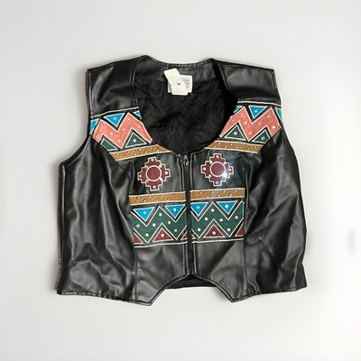 Western Collection Styles Leather Vest XXL Cowgirl black Multicolor