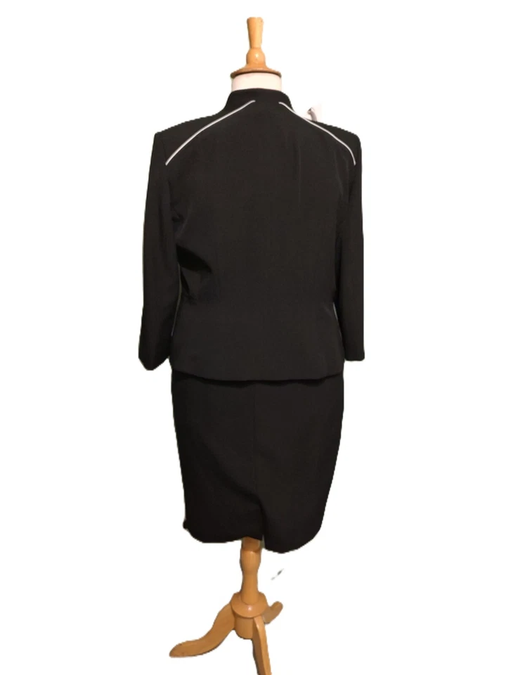 Vestido y chaqueta KASPER negro sin mangas talla 16/18 Foto 3 de 4