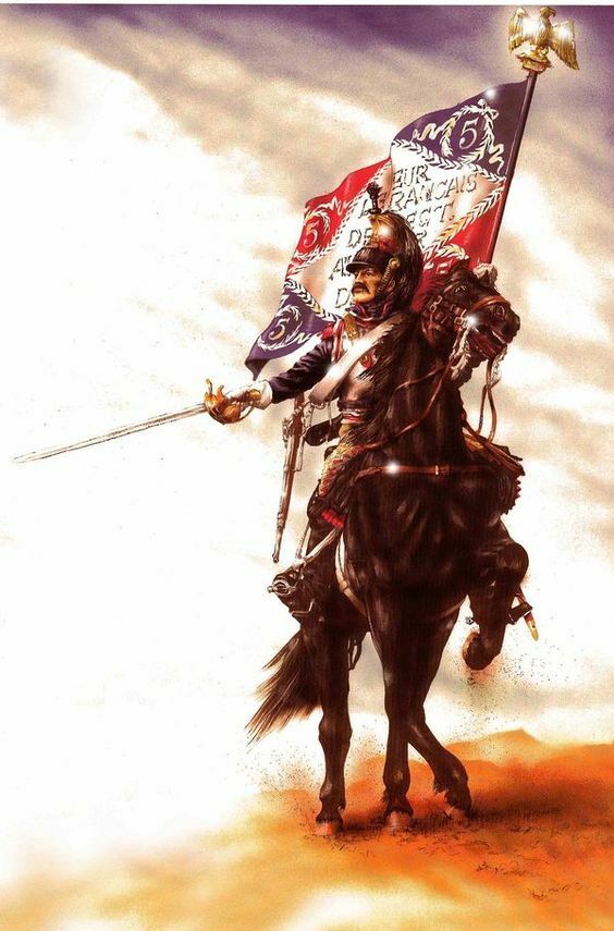 Toile tableaux soldat cavalerie empire pour habiller un mur vide style napoléonien 50x70