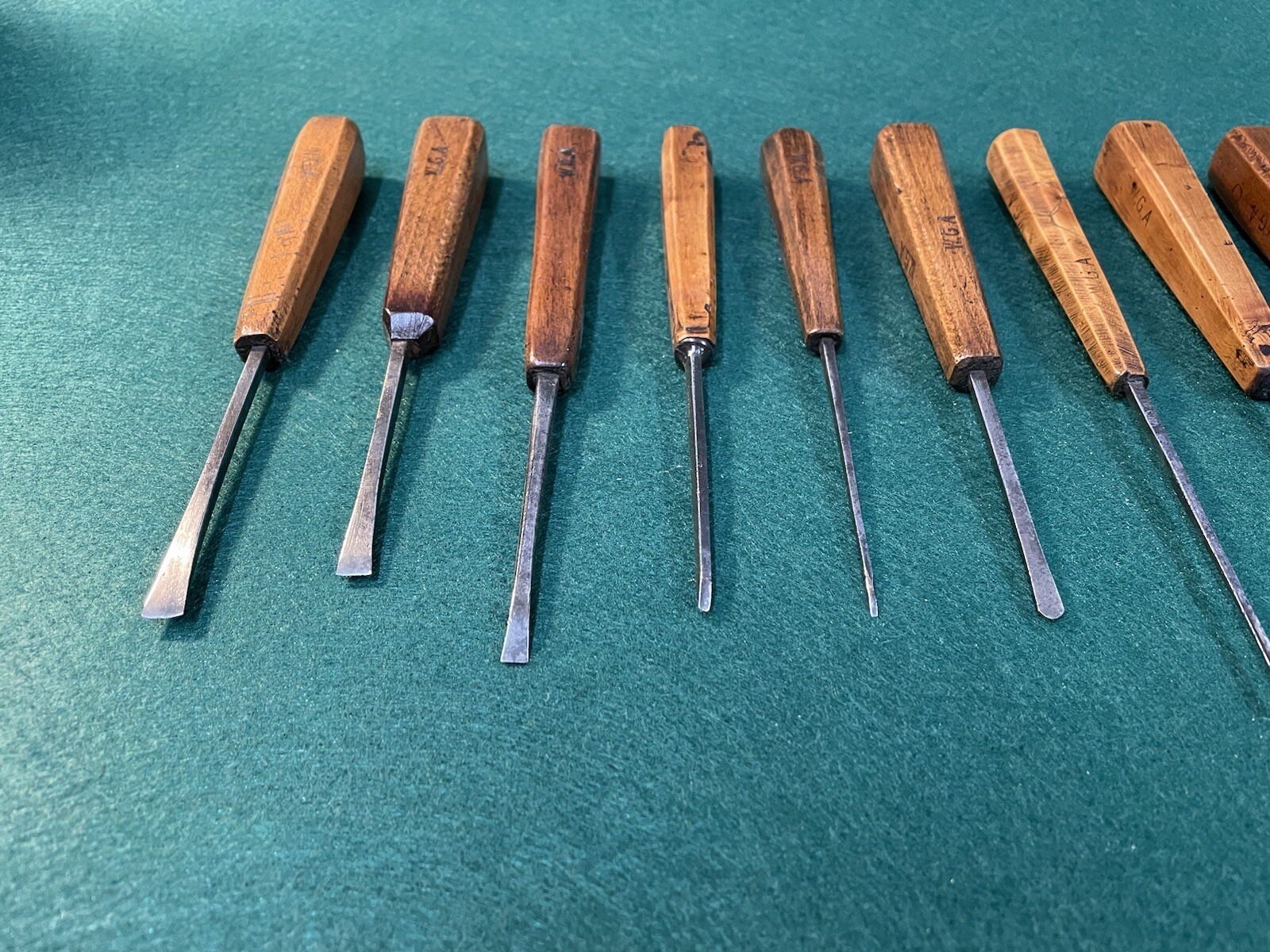 Set of 12 vintage wood carving chisels. Addis, Hatton, etc eBay