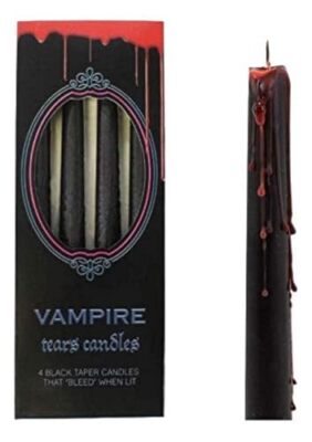 something different Vampire Tears Black Candles - Set of 4 Bleeding Candles