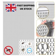🔥NEW Metal Chain Fly Curtain Aluminium Insect Screen Door for Home & Kitchen