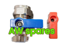 WASHING MACHINE DISHWASHER 15MM ISOLATION VALVE HOT & COLD WATER BLUE or RED TAP