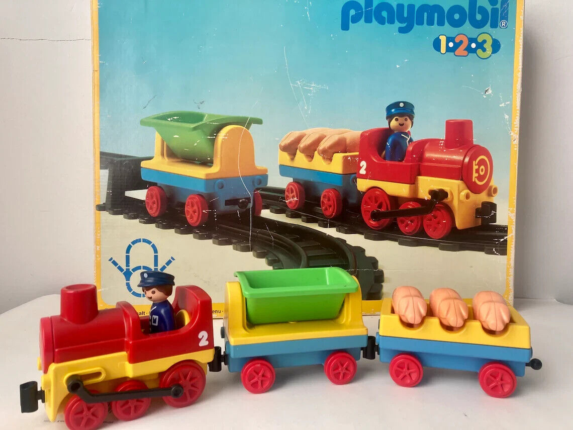 VTG Playmobil Train 123 Toy Set 6910 Track Geobra West VTG Playmobil Train 123 Toy Set 6910 Track Geobra West