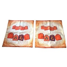 Farmhouse Pair of Pillow Cases Covers Happy Fall