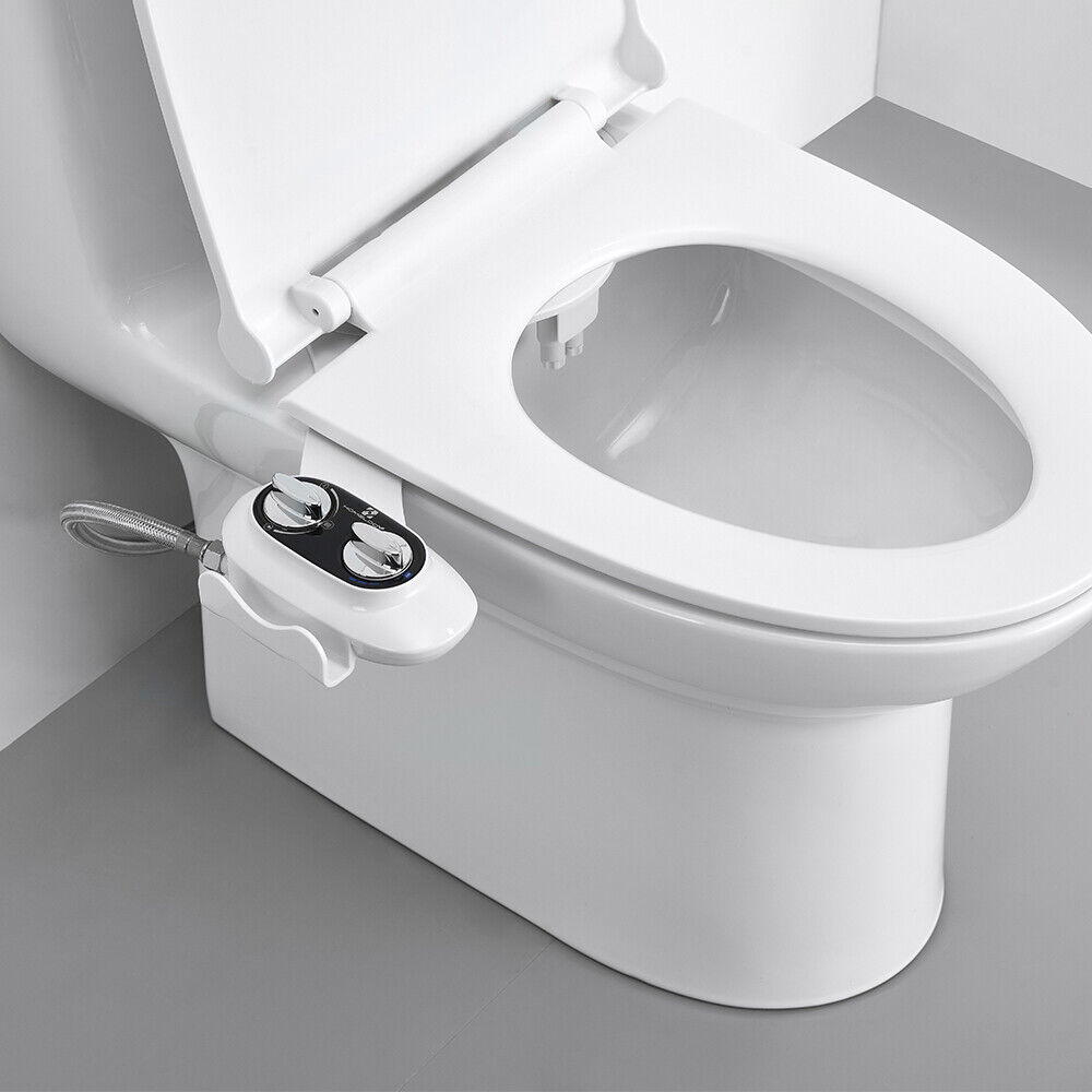 Bidet Fresh Water Spray Kit Toilet Seat Attachment Dual Nozzle Non Electric