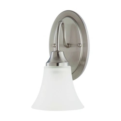 Sea Gull Lighting Holman Wall/Bath Sconce, Brushed Nickel Satin Glass 41806-962 - Picture 1 of 4
