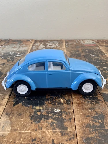 Vintage 1960s Tonka VW Blue Beetle Bug Pressed Steel Toy Car 52680 Very Nice!