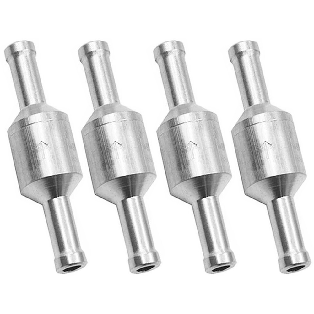 4x 8mm Inline Aluminum One-Way Check Valve for Fuel Water Gas Air Vacuum